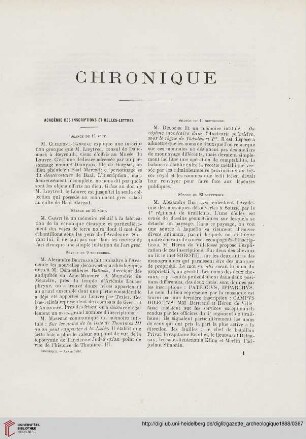Chronique - Nouvelles diverses - Bibliographie - Périodiques