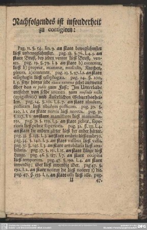 Nachfolgendes ist insonderheit zu corrigiren