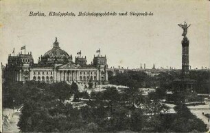 Berlin, Königsplatz, Reichstagsgebäude und Siegessäule
