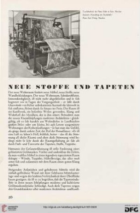 Neue Stoffe und Tapeten