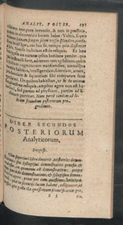 Liber Secundus Posteriorum Analyticorum