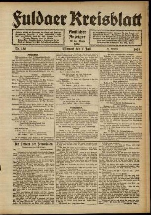 Ausgabe vom Mittwoch, den 09. Juli 1919.