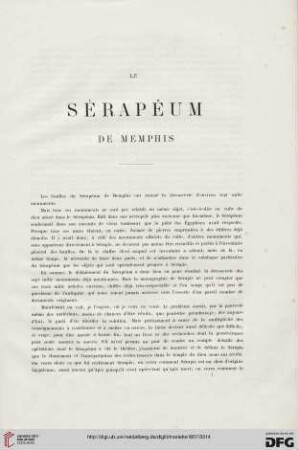 Le Sérapéum de Memphis