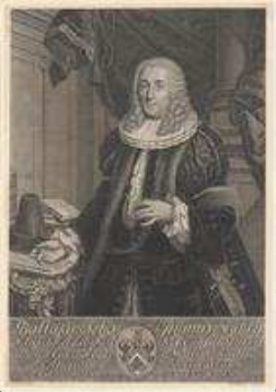 Balthasar Sebastian Munker, Ratskonsulent und Gerichtsassessor; geb. 5. November 1705; gest. 1. März 1757