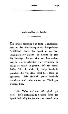 Verschiedenheit der Stände.