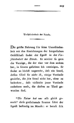 Verschiedenheit der Stände.