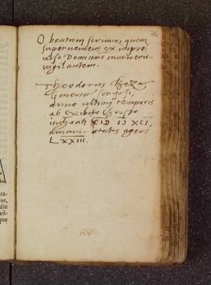Theodor Beza. – Incipit: O beatum servum, quem. – Rostock, 1591