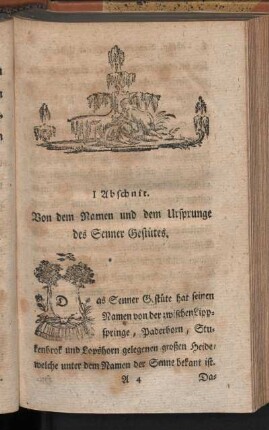 I. Abschnit, Von dem Namen und dem Ursprunge des Senner Gestütes