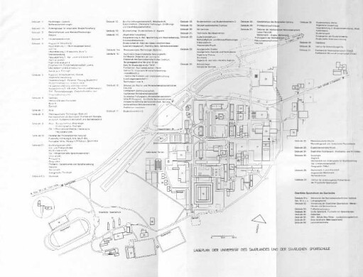Lageplan der Universität des Saarlandes und der Staatlichen Sportschule
