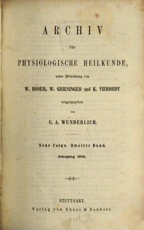 Archiv für physiologische Heilkunde. 2. 1858
