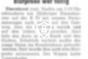 Blutprobe war fällig