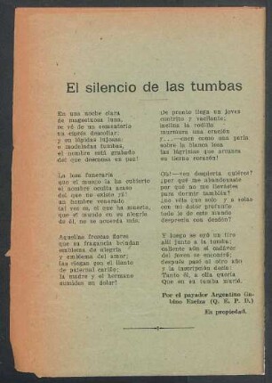 El silencio de las tumbas
