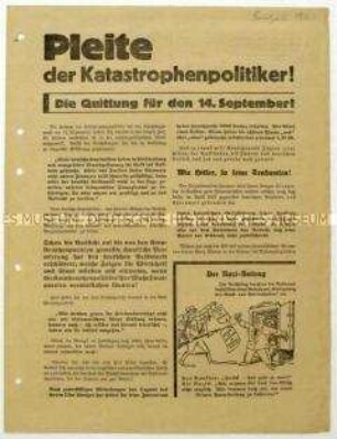 Flugschrift der SPD gegen die NSDAP nach der Reichstagswahl 1930