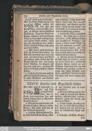 XXXVII. Sterbe- und Begräbniß-Lieder.