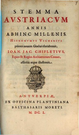 Stemma Austriacum Annis Abhinc Millenis