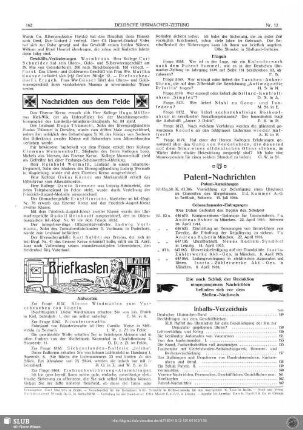 Nachrichten aus dem Felde