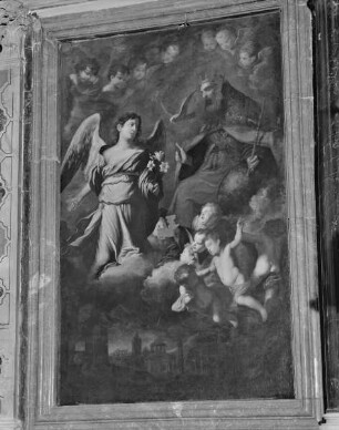 Gottvater schickt den Erzengel Gabriel zu Maria