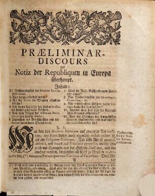 Ausführlicher Discours über den jetzigen Zustand der Europäischen Staaten