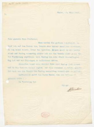 Brief an Käthe Volbach : 12.03.1910