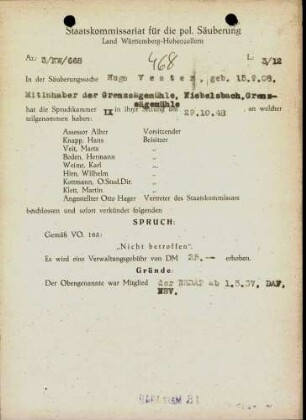 Vester, Hugo