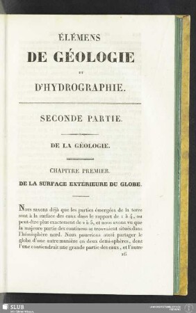 Seconde partie. De la géologie