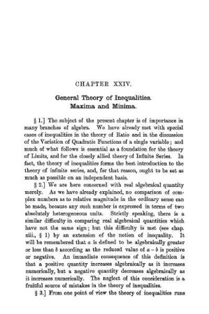 Chapter XXIV. General Theory of Inequalities.