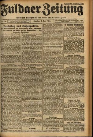 Erste Ausgabe vom Sonntag, den 08. Juni 1924.