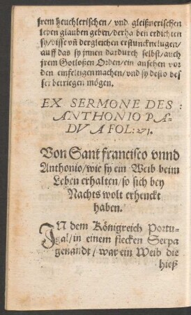 Von Sant francisco unnd Anthonio ...