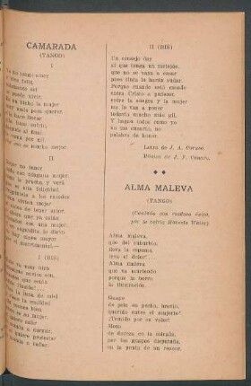 Alma maleva : (Tango) (Cantado con ruidoso éxito, por la actriz Marcela Waiss)