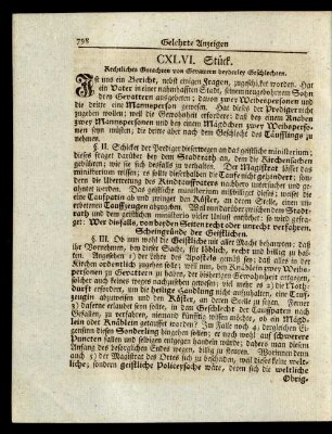 CXLVI. Stück. Rechtliches Gutachten von Gevattern beyderley Geschlechten.