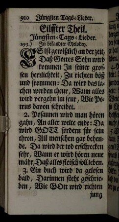 Eilffter Theil. Jüngsten-Tags-Lieder.