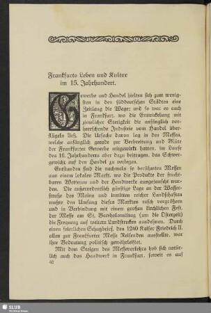 Frankfurts Leben und Kultur im 15. Jahrhundert