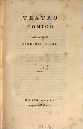 Teatro comico, [1]