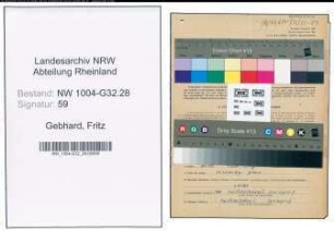 Entnazifizierung Fritz Gebhard , geb. 20.12.1903 (Zollsekretaer)