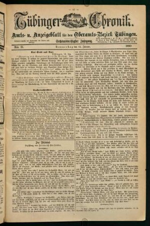 15. Januar (Nro. 11) - 20. Januar (Nro. 15)