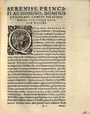 Dispvtat. Theolog. De Avgvstissimo Evcharistiae Sacramento
