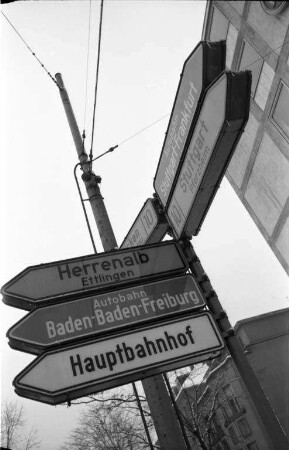 Straßenbeschilderung im Stadtgebiet.