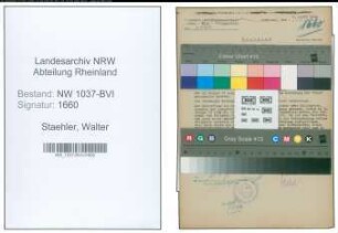 Entnazifizierung Walter Staehler , geb. 08.01.1896 (Bankbevollmaechtigter)