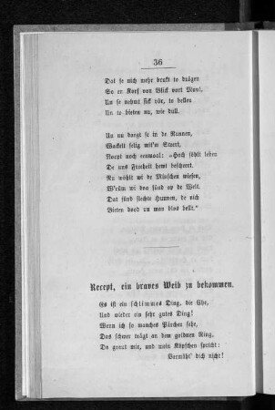 Recept, ein braves Weib zu bekommen.