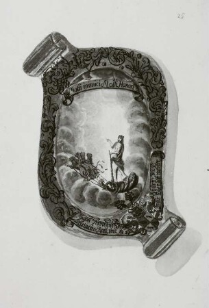 Kartusche des A. F. Pflug mit Löwenquadriga