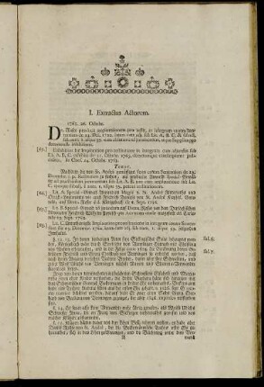 [I. Vollständiger Extract der Cammeral-Acten.]