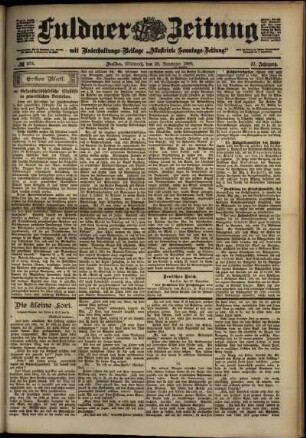 Erste Ausgabe vom Mittwoch, den 28. November 1900.