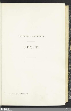 Dritter Abschnitt. Optik