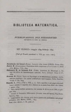 Biblioteca matematica.