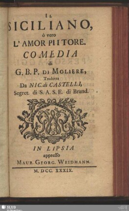 Il Siciliano, ò vero L'Amor Pittore