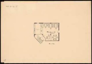 Hauptgebäude eines Flughafens Schinkelwettbewerb 1932: Personalkantine. Grundriss 1:50