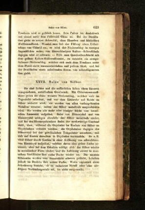 XXVII. Salze von Silber.