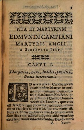 Vita et Martyrium Edmundi Campiani