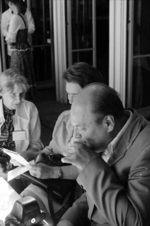 1979 Nobelpreisträgertagung Physik; Bayrisches Frühstück (26.6.79): Nikolai Basov