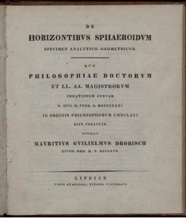 De horizontibus sphaeroidum specimen analytico-geometricum